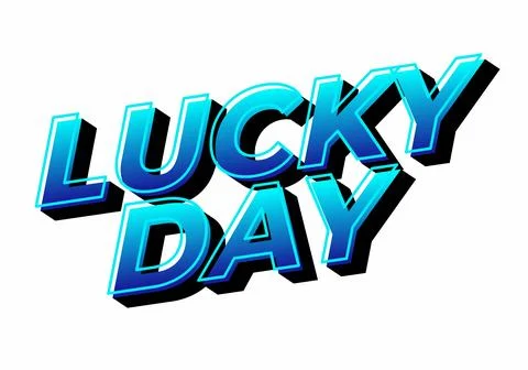 Lucky Day text effect 3D Typography Design Stock Illustration