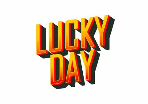 Lucky day. text effect with bold font for promotional event online or offline Stockillustratie