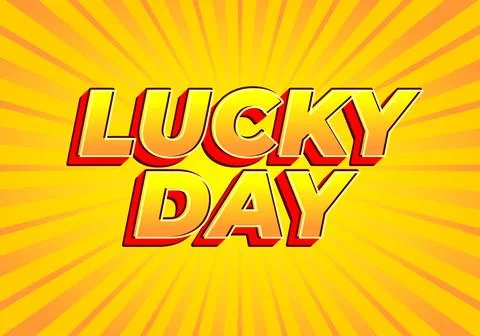Lucky Day text effect Graphic Design Stock Illustration