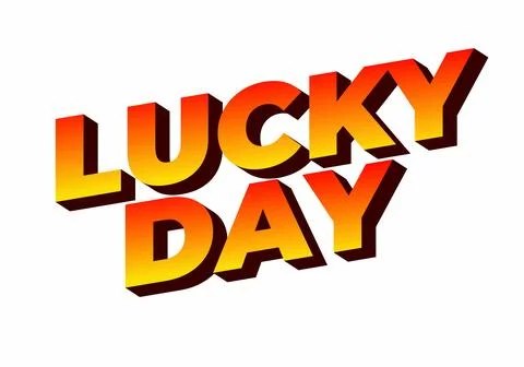 Lucky Day text effect Text Design Stock Illustration