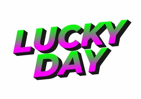 Lucky Day text effect Text Design Stock Illustration