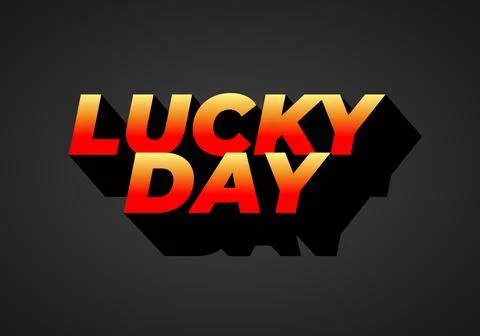 Lucky Day text effect Text Design Stock Illustration