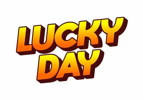 Lucky Day text effect Typography Design Stock Illustration