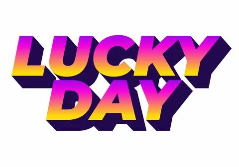 Lucky Day text effect Typography Design Stock Illustration