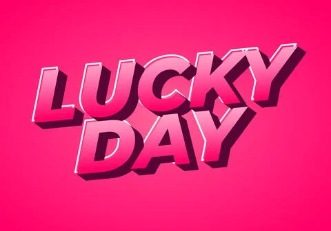 Lucky Day text effect Typography Design Stock Illustration