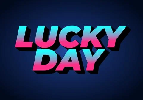 Lucky Day text effect Typography Design Stock Illustration