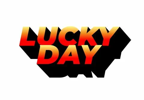 Lucky Day text effect Typography Design Stock Illustration