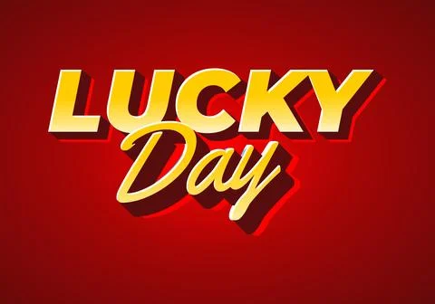 Lucky Day text effect Typography Design Stock Illustration