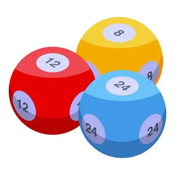 Lucky draw icon isometric vector. Random pull 库存插图