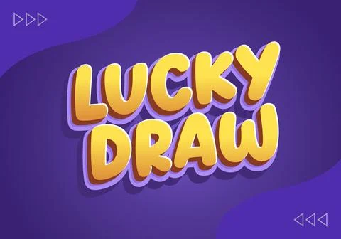 Lucky draw text on purple background Stock Illustration