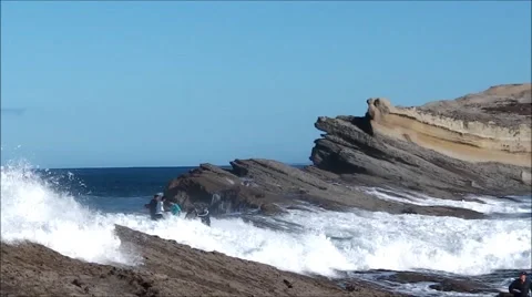 Lucky escape from dangerous reef. Stock Footage 64010876