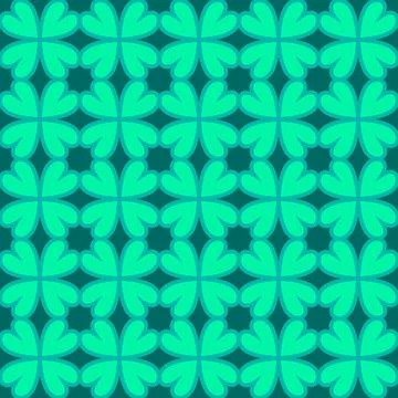 Lucky Green Four Leaf Clover Repeating Pattern Stock Illustration