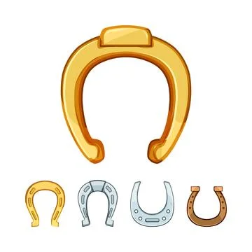 Lucky horseshoe charm vector objects collection Stock Illustration