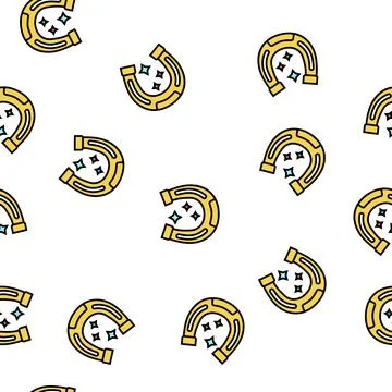Lucky horseshoe lotto vector seamless pattern Stockillustratie
