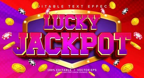 Lucky jackpot vector text effect with modern style design Stock Illustration