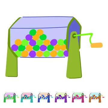 Lucky lotto ball machine vector cartoon graphic Illustrazione stock