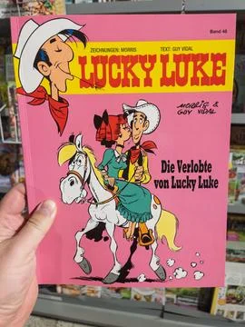 Lucky Luke Comic Book Featuring Romantic Adventures Stock Photos