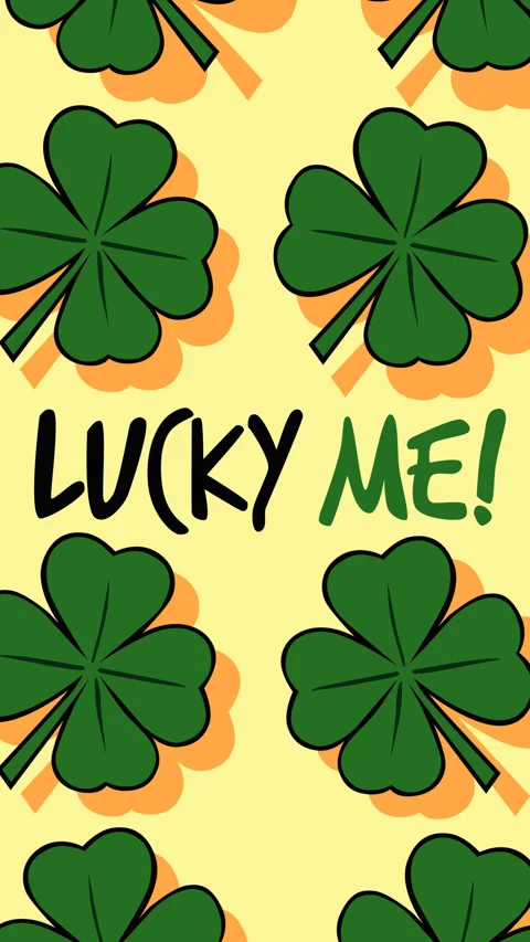 Lucky Me Shamrock Pattern for Saint Patricks Day Background Stock Footage 331931961