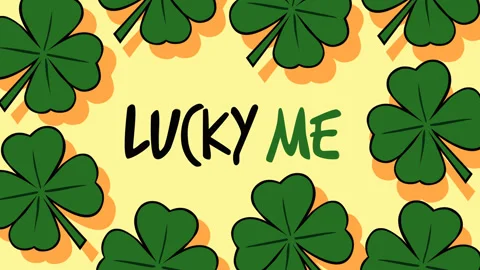 Lucky Me Shamrock Pattern Saint Patricks Day Background Stock-Footage 331934015