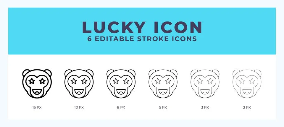 Lucky monkey line icon vector illustration in trendy style. Stock Illustration