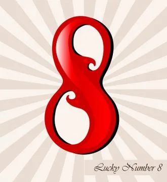 Lucky number eight Stock Illustration