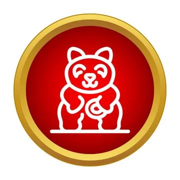 Lucky panda bear icon representing wealth and prosperity Stock Illustration