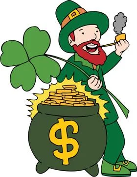 Lucky pot of gold Stock Illustration