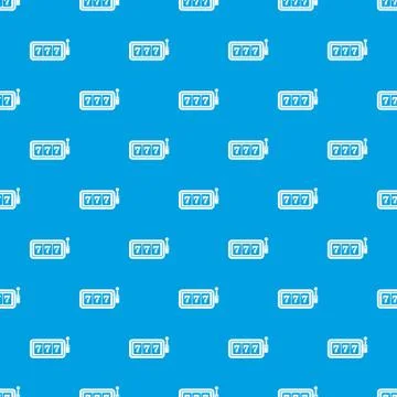 Lucky seven on slot machine pattern seamless blue Illustrazione stock