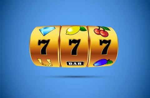 Lucky seven on slot machine. Vector. Stock Illustration