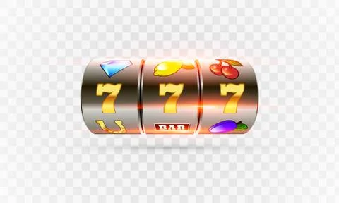 Lucky seven on slot machine. Vector. Stock Illustration