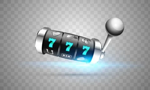 Lucky seven on slot machine. Vector. Stock Illustration