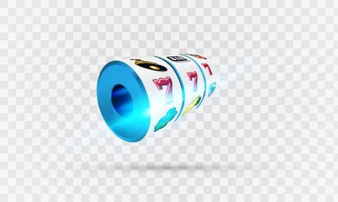 Lucky seven on slot machine. Vector. Stock Illustration