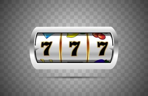 Lucky seven on slot machine. Vector. Illustrazione stock