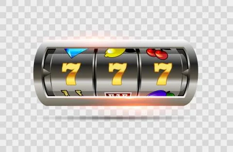 Lucky seven on slot machine. Vector. Stock Illustration