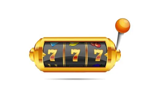 Lucky seven on slot machine. Vector. Stock Illustration