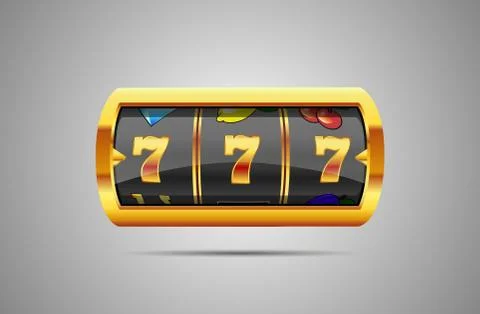 Lucky seven on slot machine. Vector. Stock Illustration