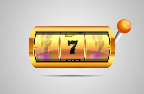 Lucky seven on slot machine. Vector. Stock Illustration