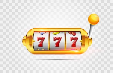 Lucky seven on slot machine. Vector. Stock Illustration