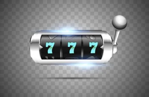 Lucky seven on slot machine. Vector. Illustrazione stock