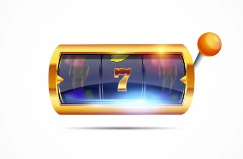 Lucky seven on slot machine. Vector. Stock Illustration