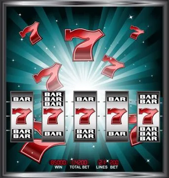 Lucky seven slots machine Stock Illustration