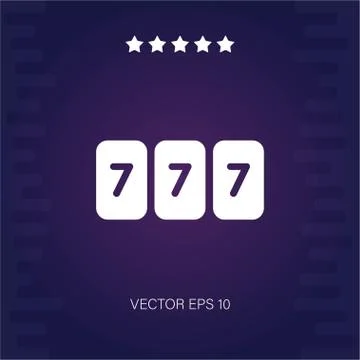 Lucky seven vector icon Stock Illustration