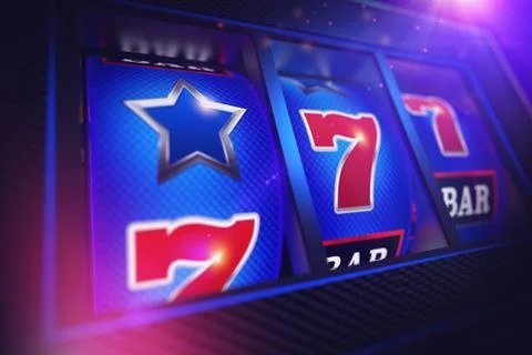 Lucky Slot Machine Spin 3D Rendered Concept Illustration. Las Vegas One Hande Illustrazione stock