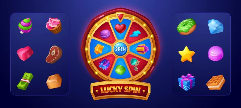 Lucky spin game design elements 스톡 일러스트