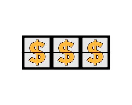 Lucky spin machine with dollar symbol inside Stock Illustration
