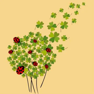 Lucky spring clover Stock Illustration
