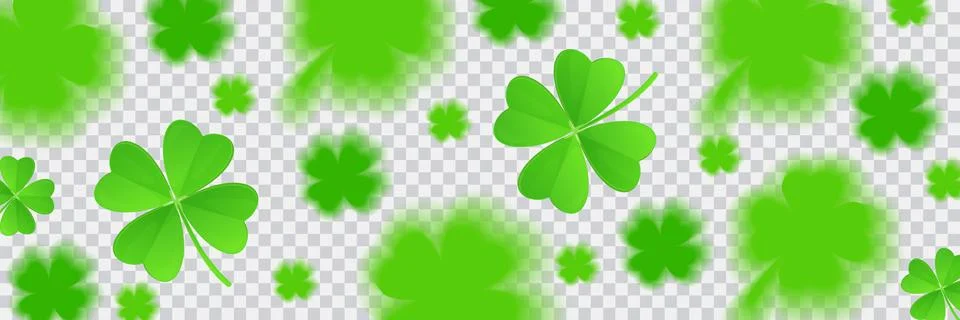 Lucky St Patrick pattern banner on transparent background. Stockillustratie
