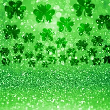 Lucky St Patricks Day Spring Glitter Background Banner Stock Illustration
