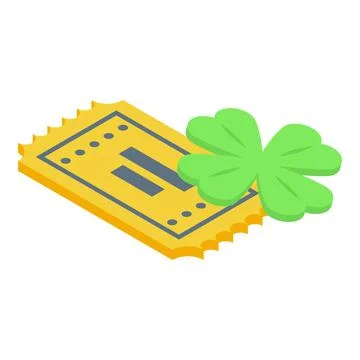 Lucky ticket icon isometric vector. Money game 库存插图