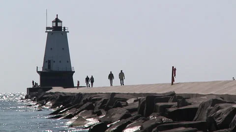 Ludington Lighthouse Vídeos de archivo 39498573
